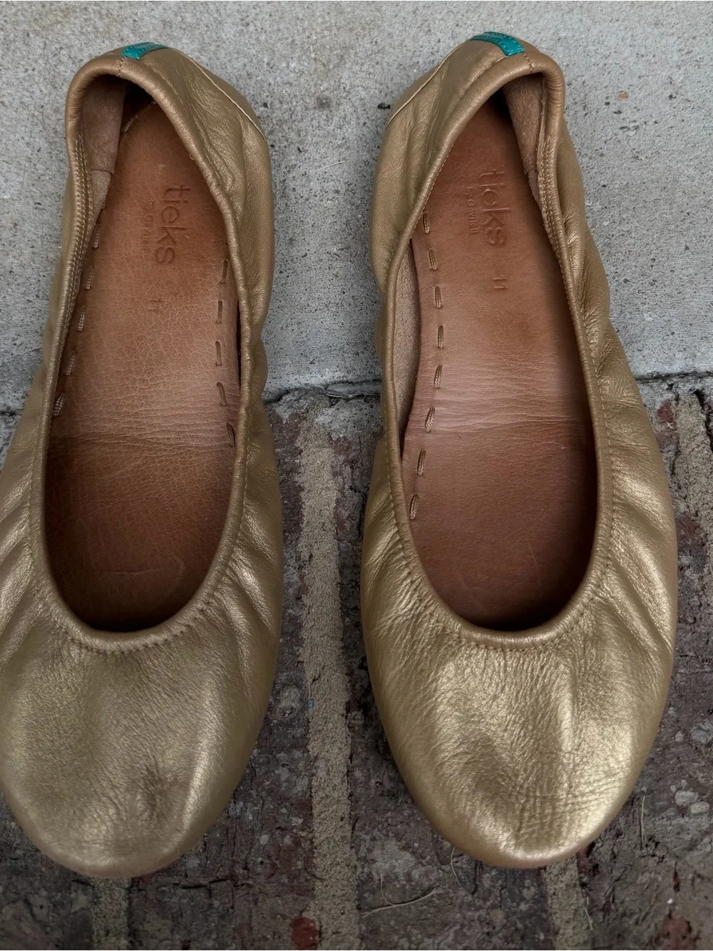 Tieks Metallic Gold Ballet flats size 11